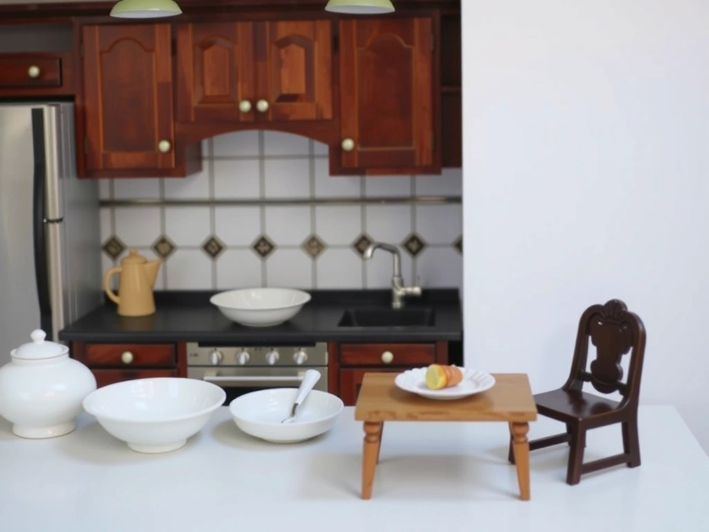 Detail einer Puppenhausküche